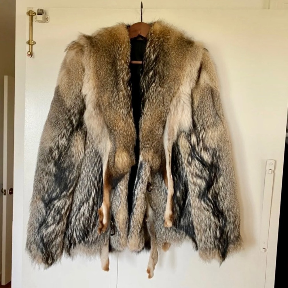 Beautiful custom made fox fur coat